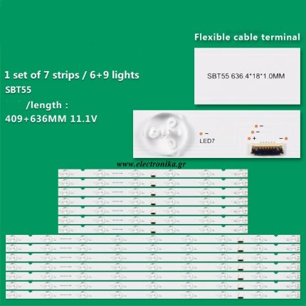 SONY LED BAR SET 55”  (7L+7R)  KD-55XE9005 A2187580A YD7S550DND01B 55″ SBT55 55039D715SN0L + 55039D715SN0R 14TMX.